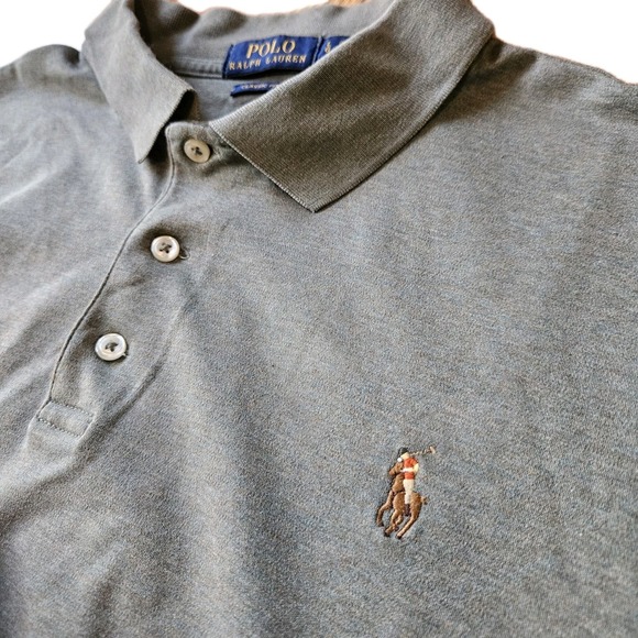 Polo Ralph Lauren Classic Fit Soft Touch Light Army Green Polo Shirt Men Large - Picture 2 of 5